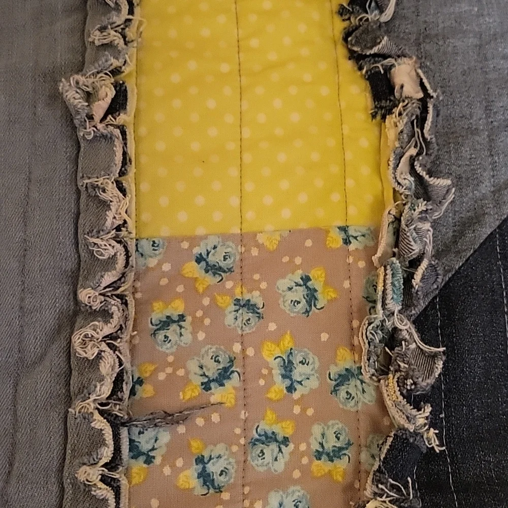 New Twin Rag Quilt hand crafted with Recycled Jeans - Molly Made It